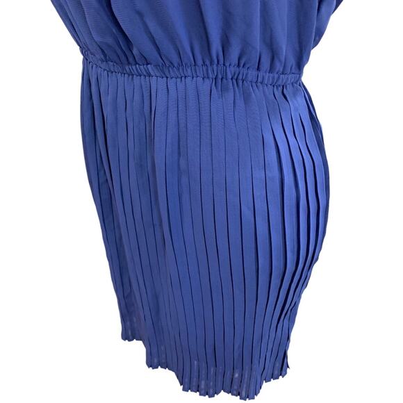 Small Be Bop Blue Dress Pullover Sleeveless Pleated Skirt Sheer Junior - Picture 5 of 9
